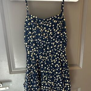 Forever 21 Floral Navy romper